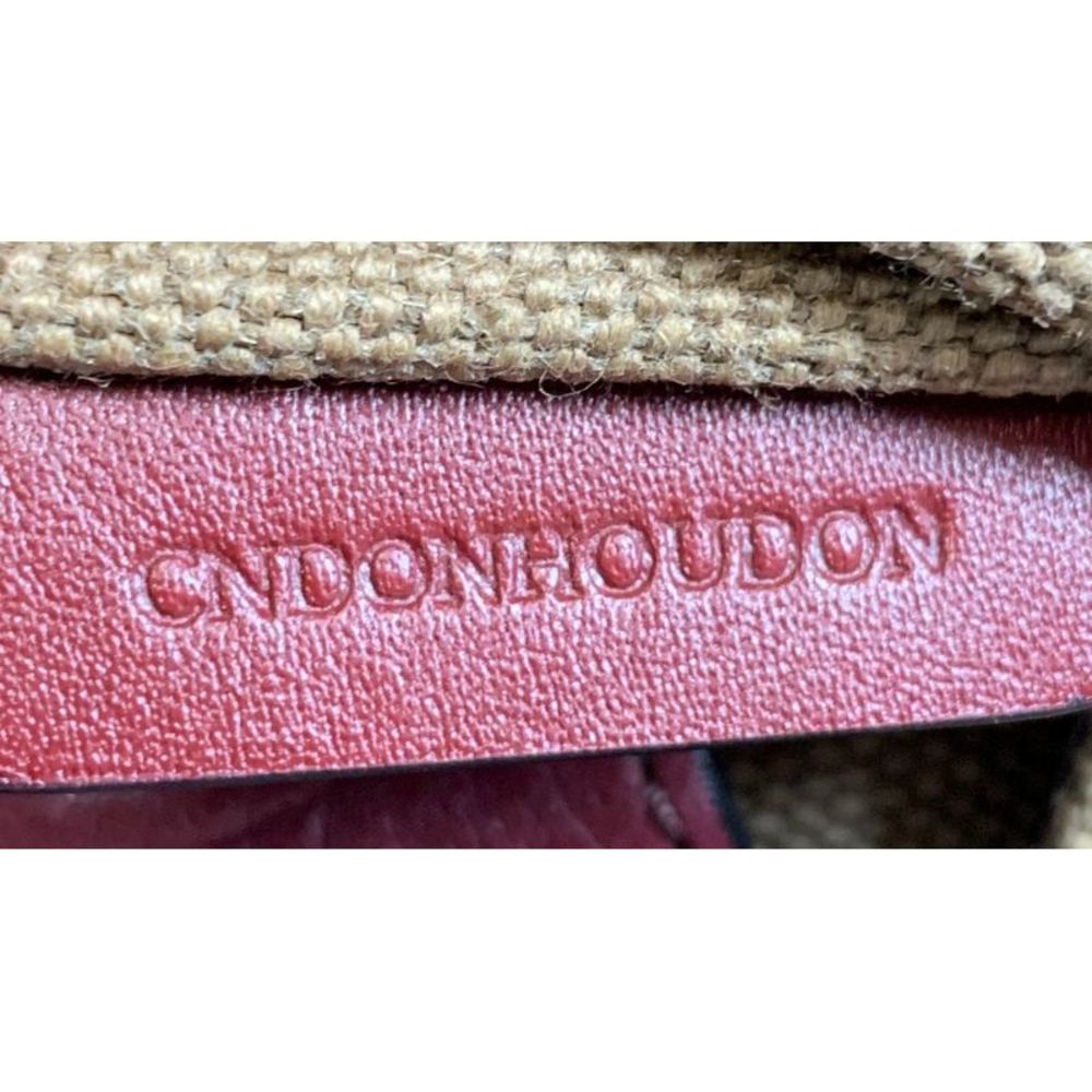 Burberry Tan Canvas Bucket Bag with Red and Black Accents - Picture 8 of 8